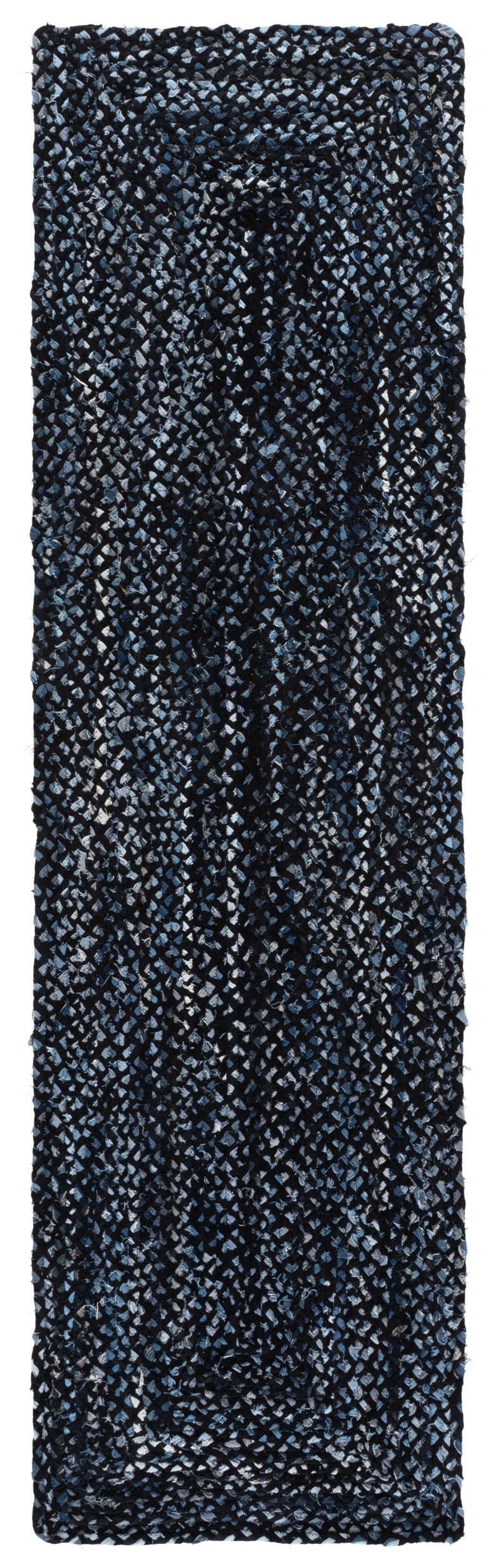 Safavieh Braided Hand Woven Cotton Area Rug - Elegant 12' X 12' Square Design To Elevate Any Living Space Black ,Blue Cotton Brd210m-9