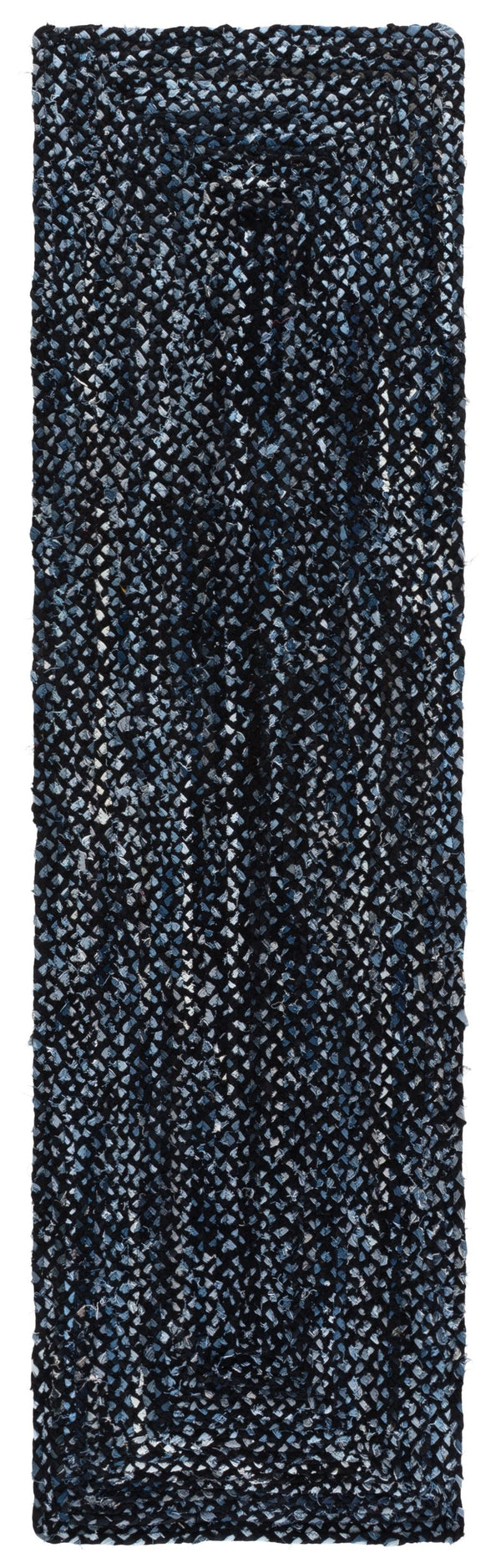 Safavieh Braided Hand Woven Cotton Area Rug - Elegant 12' X 12' Square Design To Elevate Any Living Space Black ,Blue Cotton Brd210m-9