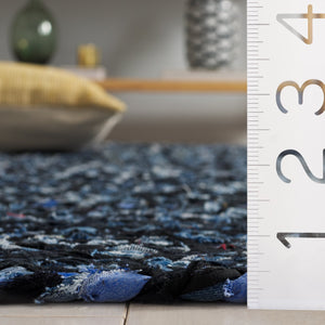 Safavieh Braided Hand Woven Cotton Area Rug - Elegant 12' X 12' Square Design To Elevate Any Living Space Black ,Blue Cotton Brd210m-9