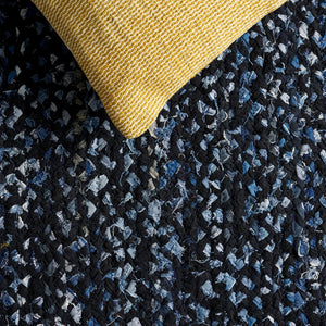 Safavieh Braided Hand Woven Cotton Area Rug - Elegant 12' X 12' Square Design To Elevate Any Living Space Black ,Blue Cotton Brd210m-9