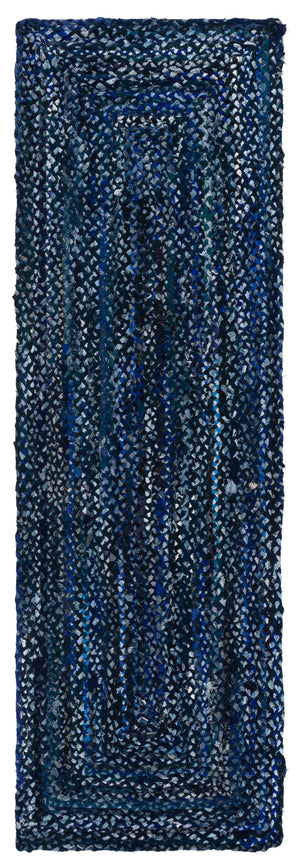 Safavieh Braided Hand Woven Cotton Area Rug - Elegant 12' X 12' Square Design To Elevate Any Living Space Navy ,Blue Cotton Brd210n-3