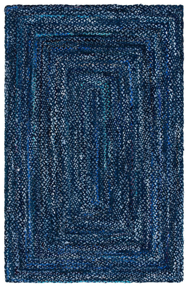 Safavieh Braided Area Rug - Hand-woven Cotton Runner With Bohemian Charm, Perfect For Hallways And Entryways Navy ,Blue Cotton Brd210n-5