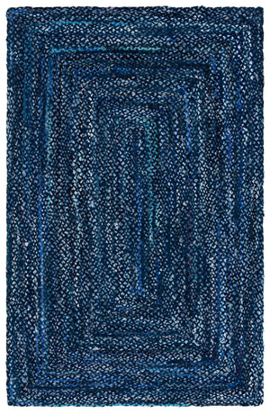 Safavieh Braided Hand Woven Cotton Area Rug - Elegant 12' X 12' Square Design To Elevate Any Living Space Navy ,Blue Cotton Brd210n-3