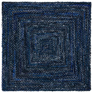 Safavieh Braided Area Rug - Hand-woven Cotton Runner With Bohemian Charm, Perfect For Hallways And Entryways Navy ,Blue Cotton Brd210n-6sq