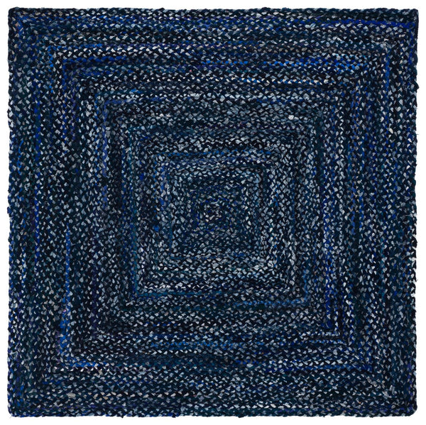 Safavieh Braided Area Rug - Hand-woven Cotton Runner With Bohemian Charm, Perfect For Hallways And Entryways Navy ,Blue Cotton Brd210n-6sq