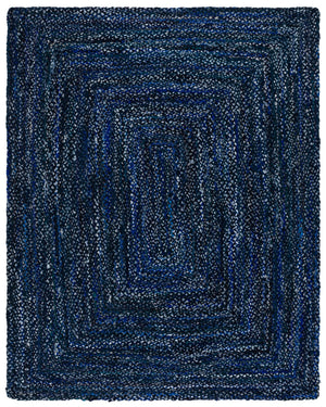 Safavieh Braided Hand Woven Cotton Area Rug - Elegant 12' X 12' Square Design To Elevate Any Living Space Navy ,Blue Cotton Brd210n-3