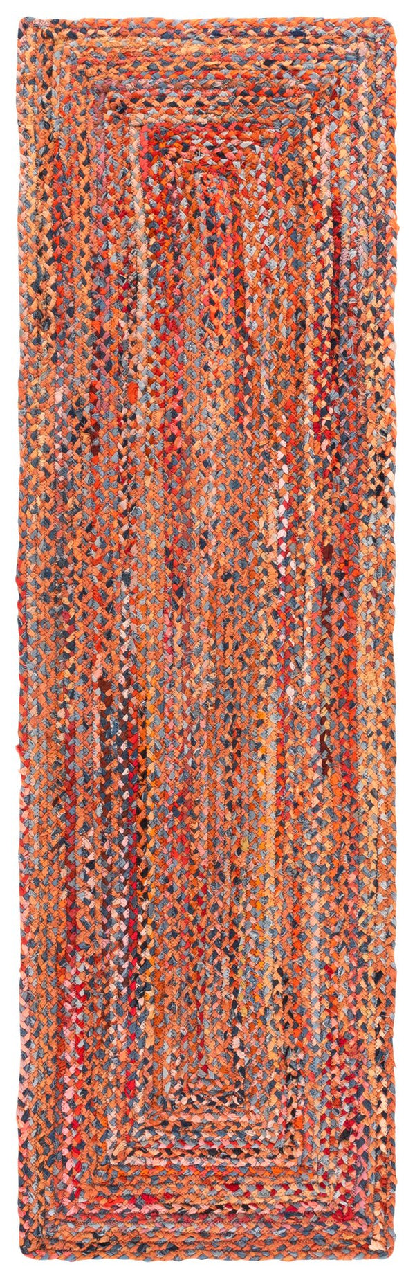 Safavieh Braided Area Rug - Hand-woven Cotton Runner With Bohemian Charm, Perfect For Hallways And Entryways Orange ,Rust Cotton Brd210p-28