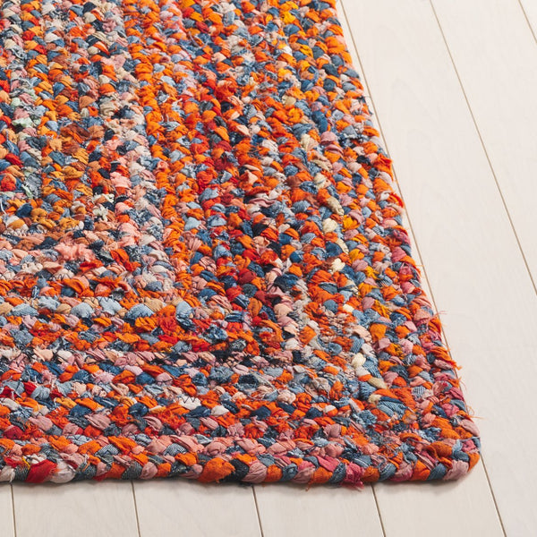 Safavieh Braided Area Rug - Hand-woven Cotton Runner With Bohemian Charm, Perfect For Hallways And Entryways Orange ,Rust Cotton Brd210p-5