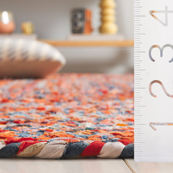 Safavieh Braided Area Rug - Hand-woven Cotton Runner With Bohemian Charm, Perfect For Hallways And Entryways Orange ,Rust Cotton Brd210p-5