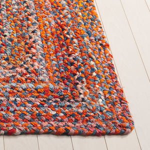 Safavieh Braided Hand Woven Cotton Area Rug - Elegant 12' X 12' Square Design To Elevate Any Living Space Orange ,Rust Cotton Brd210p-3
