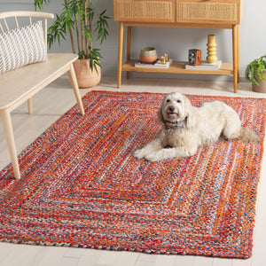 Safavieh Braided Area Rug - Hand-woven Cotton Runner With Bohemian Charm, Perfect For Hallways And Entryways Orange ,Rust Cotton Brd210p-5
