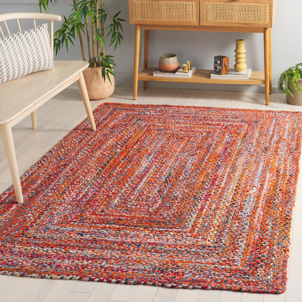 Safavieh Braided Area Rug - Hand-woven Cotton Runner With Bohemian Charm, Perfect For Hallways And Entryways Orange ,Rust Cotton Brd210p-5
