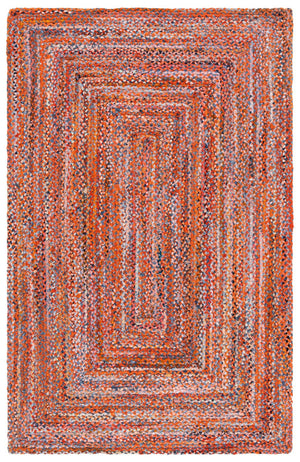 Safavieh Braided Hand Woven Cotton Area Rug - Elegant 12' X 12' Square Design To Elevate Any Living Space Orange ,Rust Cotton Brd210p-3