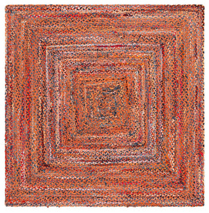 Safavieh Braided Area Rug - Hand-woven Cotton Runner With Bohemian Charm, Perfect For Hallways And Entryways Orange ,Rust Cotton Brd210p-6sq