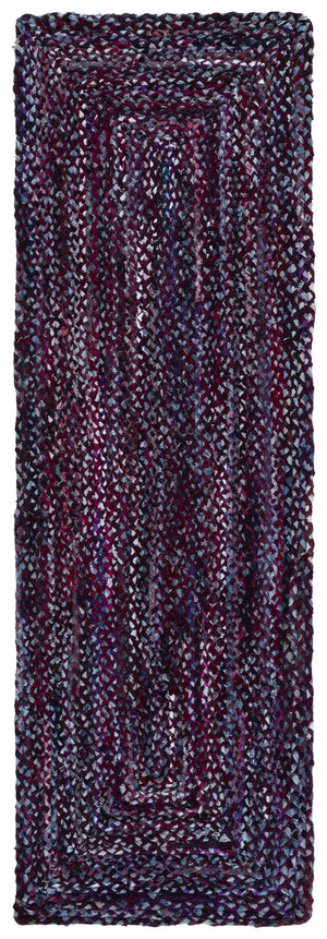 Safavieh Braided Area Rug - Hand-woven Cotton Runner With Bohemian Charm, Perfect For Hallways And Entryways Purple ,Blue Cotton Brd210v-28