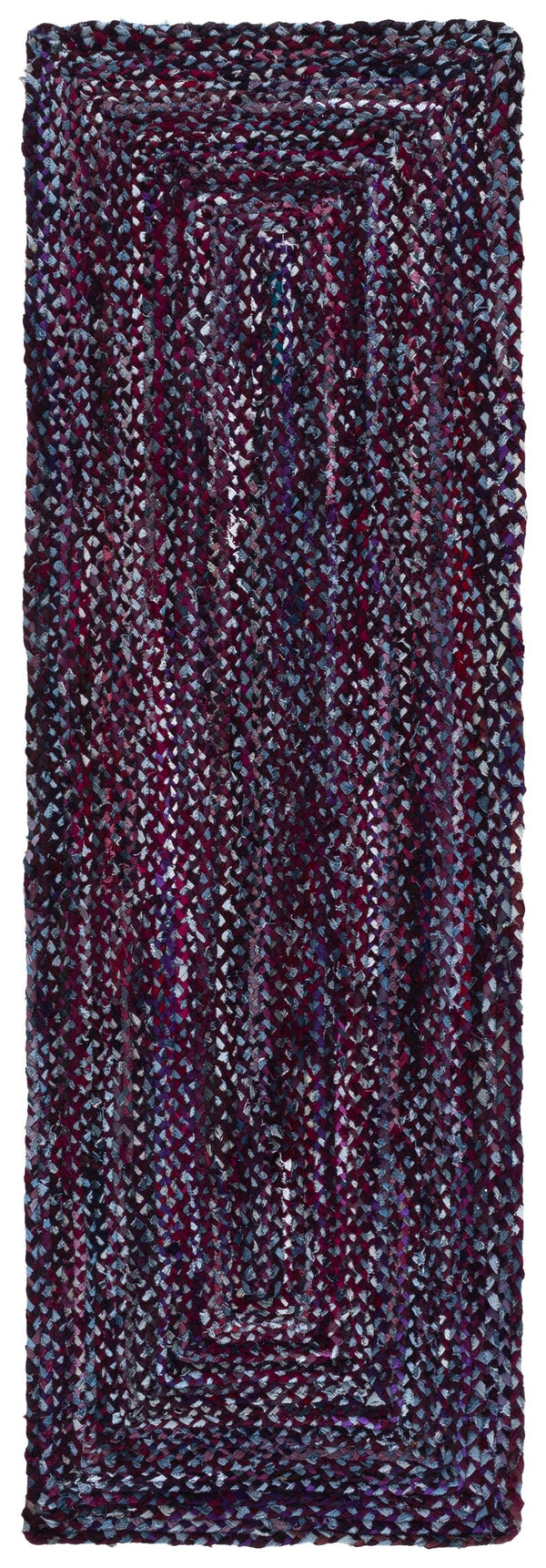 Safavieh Braided Hand Woven Cotton Area Rug - Elegant 12' X 12' Square Design To Elevate Any Living Space Purple ,Blue Cotton Brd210v-9