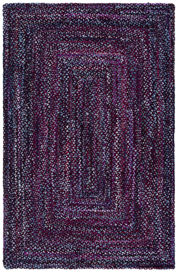 Safavieh Braided Area Rug - Hand-woven Cotton Runner With Bohemian Charm, Perfect For Hallways And Entryways Purple ,Blue Cotton Brd210v-5