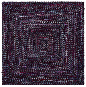Safavieh Braided Hand Woven Cotton Area Rug - Elegant 12' X 12' Square Design To Elevate Any Living Space Purple ,Blue Cotton Brd210v-9