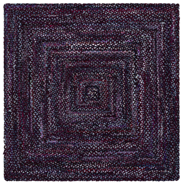 Safavieh Braided Hand Woven Cotton Area Rug - Elegant 12' X 12' Square Design To Elevate Any Living Space Purple ,Blue Cotton Brd210v-9