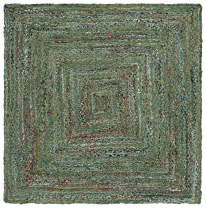 Safavieh Braided Hand-Woven Cotton Area Rug Light Green Sage — Boho Low-Profile Accent For Cozy Rooms 3'-0" x 5'-0" BRD210W-3