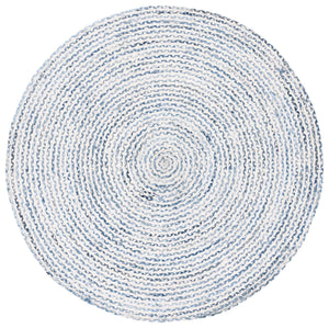 Safavieh Braided Handcrafted Area Rug: Unique Geometric Design In Tranquil Blue And Ivory For Stylish Decor Blue ,Ivory Cotton Brd260m-2
