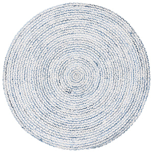 Safavieh Braided Blue Ivory Cotton Runner Rug — Handcrafted Braided Floral Accent For Entryway, Kitchen, Bedroom 2'-3" x 5'-0" BRD260M-25