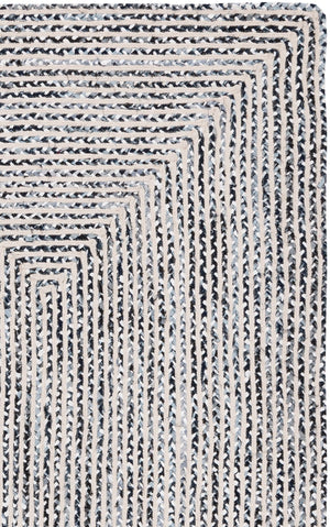 Safavieh Braided Handcrafted Cotton Rug In Black & Navy Braided Geometric Design — Soft Low-Profile Luxury 9'-0" x 12'-0" BRD260N-9
