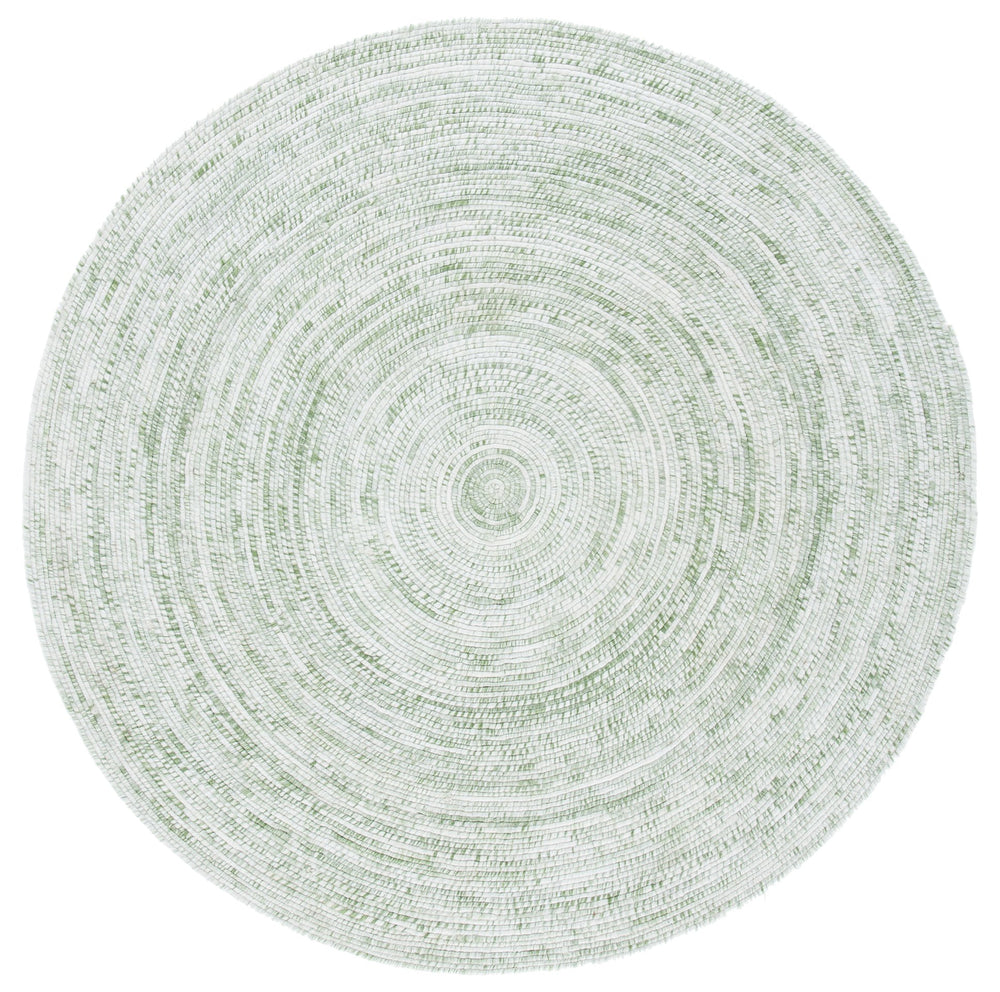 Safavieh Braided Oval Ivory Green Area Rug — Handmade Low-Profile Polyester Weave, Stain-Resistant Elegance 5'-0" x 8'-0" BRD270Y-5OV