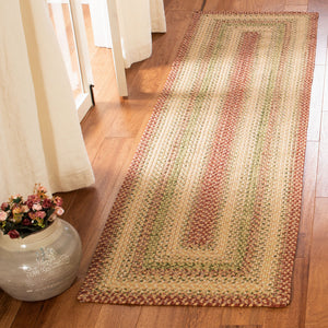 Safavieh Braided Handwoven 6'X8' Oval Rug Rust Multi – Low-Profile 1/4" Polypropylene, Indoor/Outdoor Durable Elegance BRD303A-68OV