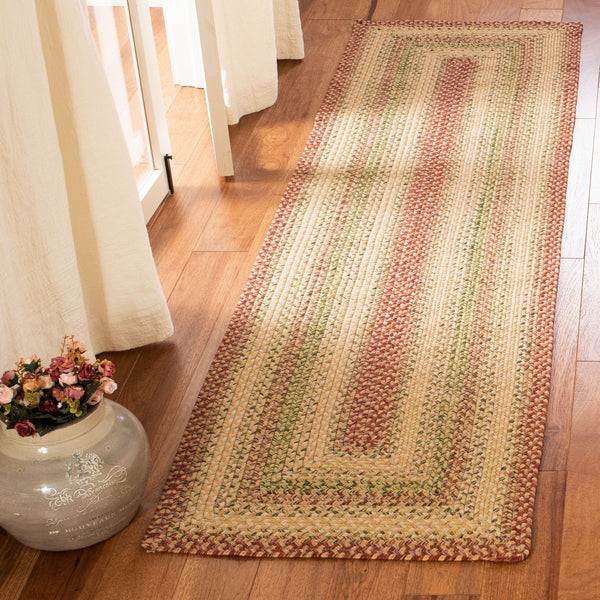 Safavieh Braided Handwoven 6'X8' Oval Rug Rust Multi – Low-Profile 1/4" Polypropylene, Indoor/Outdoor Durable Elegance BRD303A-68OV