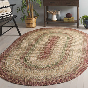 Safavieh Braided Rugs Collection - Stylish And Durable Polypropylene Rug For Home Décor Enhancement Rust ,Multi Polypropylene Pile Brd303a-68