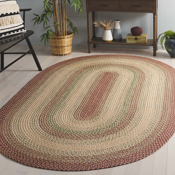 Safavieh Braided Rugs Collection - Stylish And Durable Polypropylene Rug For Home Décor Enhancement Rust ,Multi Polypropylene Pile Brd303a-68