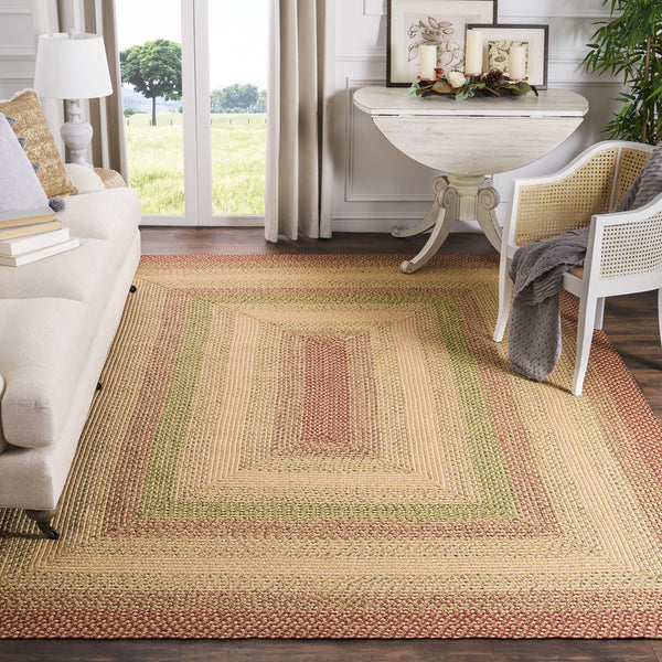 Safavieh Braided Rugs Collection - Stylish And Durable Polypropylene Rug For Home Décor Enhancement Rust ,Multi Polypropylene Pile Brd303a-68
