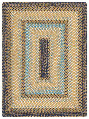 Safavieh Braided Oval Braided Rug In Brown And Navy — Low-Profile Polypropylene, Durable, Stain-Resistant, Washable 4'-0" x 6'-0" BRD303T-4OV