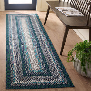 Safavieh Braided308j Hand-Woven Teal & Multi Braided Rug - Durable Polypropylene, Low-Profile Coastal Accent 4'-0" x 6'-0" BRD308J-4