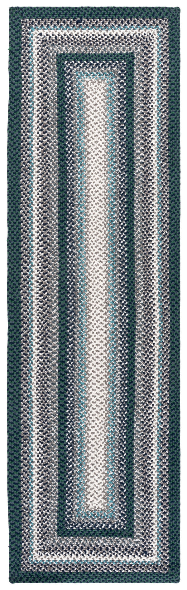 Safavieh Braided308j Teal & Multi Handwoven Braided Area Rug | Washable, Low-Profile Polypropylene For Indoor/Outdoor Use 8'-0" x 10'-0" BRD308J-8