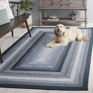Safavieh Braided308j Teal Multi Braided Accent Rug For Entryway Patio Kitchen Bedside — Durable, Fade‑Resistant Polypropylene Texture 3'-0" x 5'-0" BRD308J-3