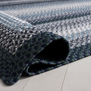 Safavieh Braided308j Hand-Woven Teal & Multi Braided Rug - Durable Polypropylene, Low-Profile Coastal Accent 4'-0" x 6'-0" BRD308J-4