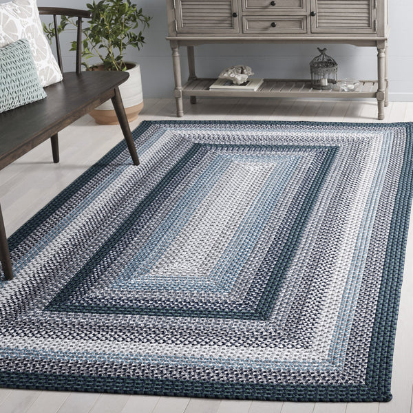 Safavieh Braided308j Teal & Multi Handwoven Braided Area Rug | Washable, Low-Profile Polypropylene For Indoor/Outdoor Use 8'-0" x 10'-0" BRD308J-8