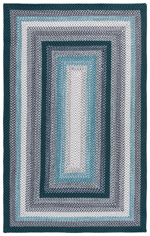 Safavieh Braided308j Teal & Multi Handwoven Braided Area Rug | Washable, Low-Profile Polypropylene For Indoor/Outdoor Use 8'-0" x 10'-0" BRD308J-8