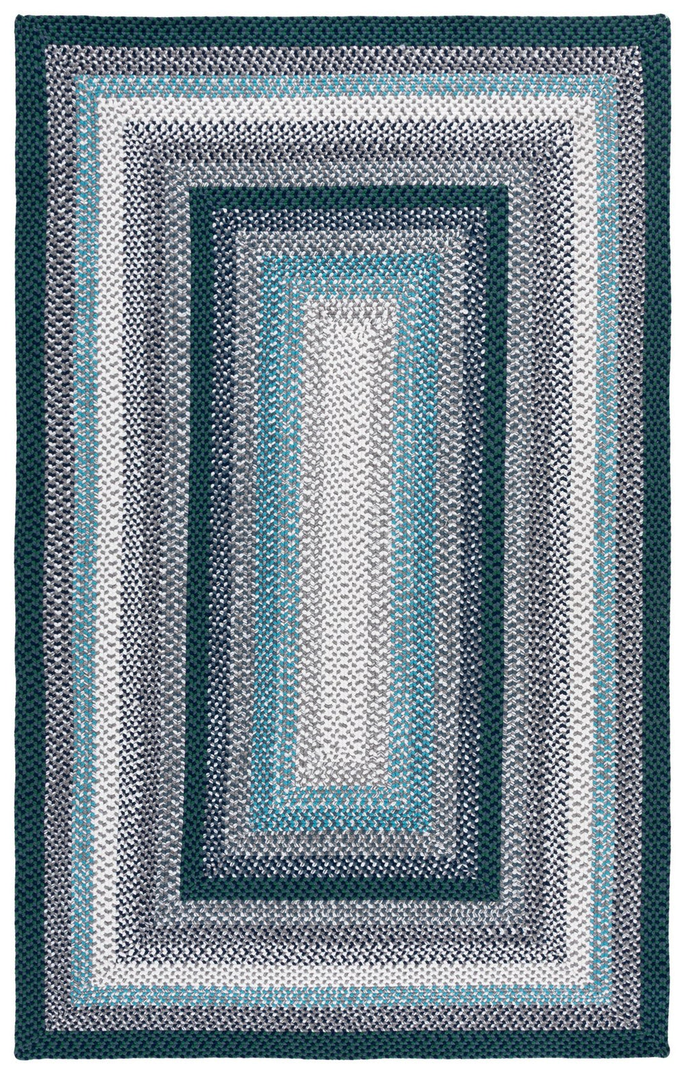 Safavieh Braided308j Teal Multi Braided Runner — Low‑Profile Indoor/Outdoor Washable Rug For Hallways 2'-3" x 8'-0" BRD308J-28