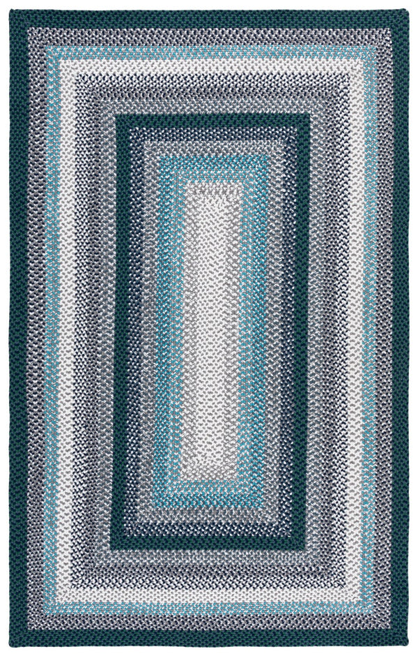 Safavieh Braided308j Hand-Woven Teal & Multi Braided Rug - Durable Polypropylene, Low-Profile Coastal Accent 4'-0" x 6'-0" BRD308J-4