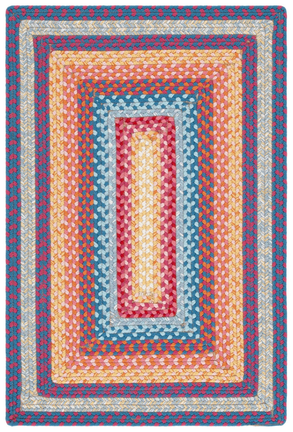 Safavieh Braided Multi-color Area Rug - Durable Polypropylene Pile For Stylish Home Décor & Comfort Red ,Orange Polypropylene Pile Brd308q-5sq