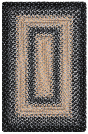 Safavieh Braided Area Rug - Hand-woven, Durable Polypropylene For Indoor & Outdoor Spaces, Elegant Design Black ,Grey Polypropylene Pile Brd311a-216