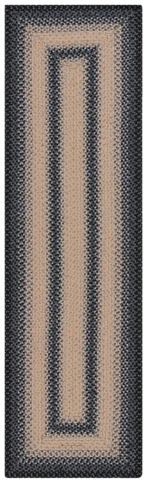 Safavieh Braided Area Rug - Hand-woven, Durable Polypropylene For Indoor & Outdoor Spaces, Elegant Design Black ,Grey Polypropylene Pile Brd311a-216