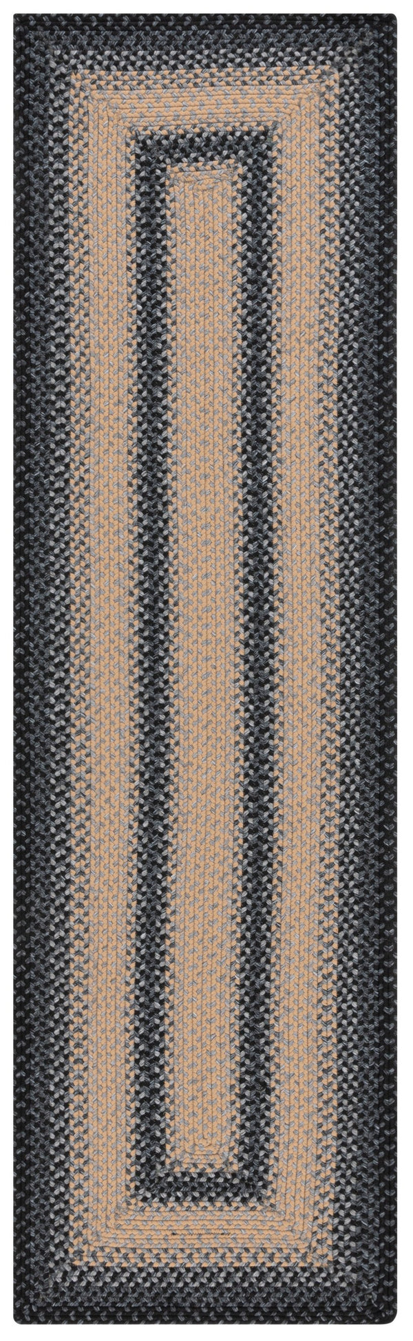 Safavieh Braided Area Rug - Hand-woven, Durable Polypropylene For Indoor & Outdoor Spaces, Elegant Design Black ,Grey Polypropylene Pile Brd311a-216