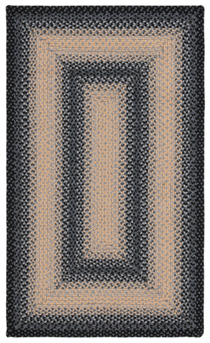 Safavieh Braided Area Rug - Hand-woven, Durable Polypropylene For Indoor & Outdoor Spaces, Elegant Design Black ,Grey Polypropylene Pile Brd311a-216