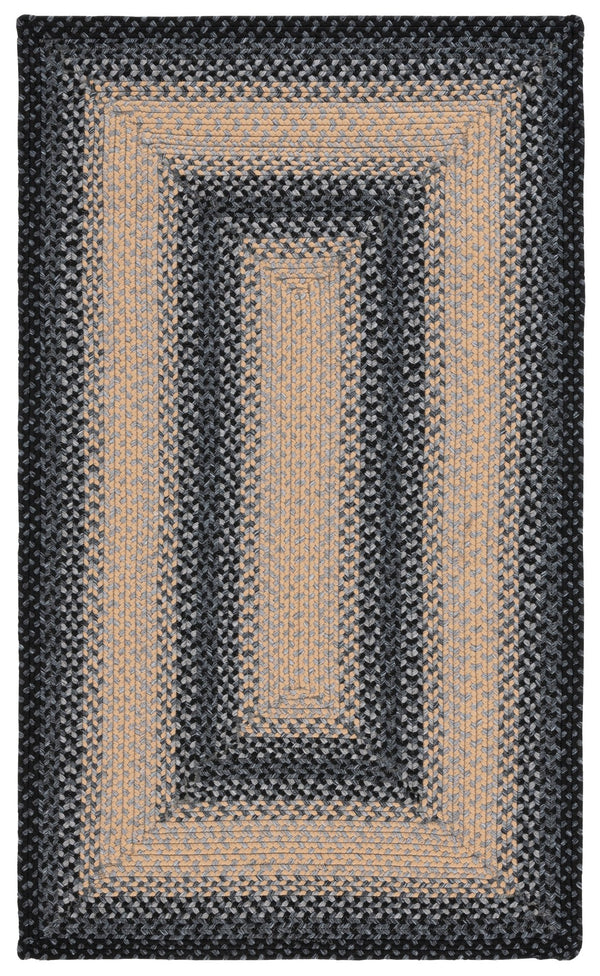Safavieh Braided Area Rug - Hand-woven, Durable Polypropylene For Indoor & Outdoor Spaces, Elegant Design Black ,Grey Polypropylene Pile Brd311a-216