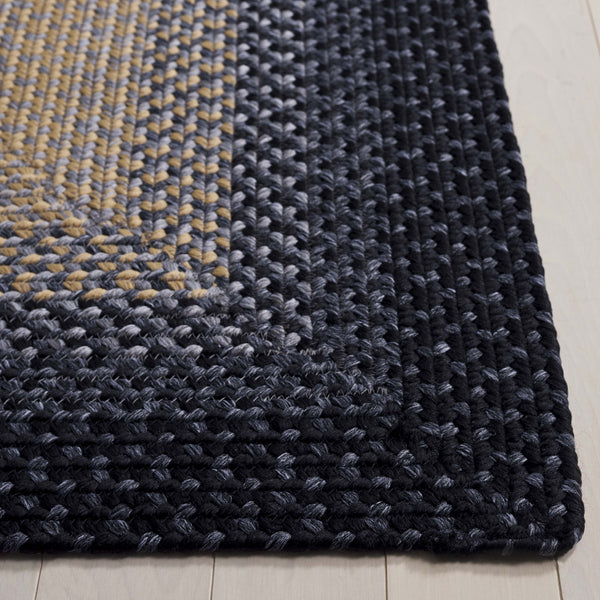 Safavieh Braided Area Rug - Hand-woven, Durable Polypropylene For Indoor & Outdoor Spaces, Elegant Design Black ,Grey Polypropylene Pile Brd311a-216