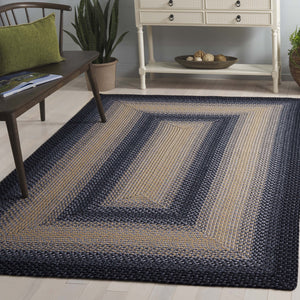 Safavieh Braided Area Rug - Hand-woven, Durable Polypropylene For Indoor & Outdoor Spaces, Elegant Design Black ,Grey Polypropylene Pile Brd311a-216